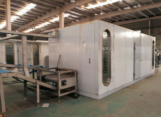 ซื้อ 1200 kg / h-1500kg / h เครื่องเคลือบบัตรอัตโนมัติแบบแช่แข็ง, พัฟเครื่องทำขนมด้วยอุณหภูมิ การผลิตออนไลน์
