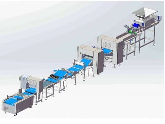 ซื้อ Ciabatta 1000kg/Hr อุปกรณ์เบเกอรี่อุตสาหกรรมด้วย Chunker การผลิตออนไลน์